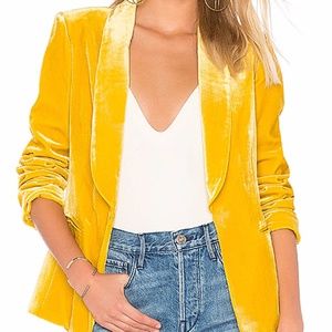 BCBG Phoenix Mustard Yellow Velvet Blazer - NWT